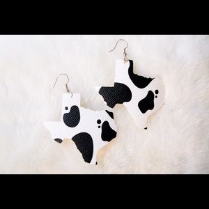 Texas Cow Print Earings